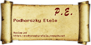 Podhorszky Etele névjegykártya